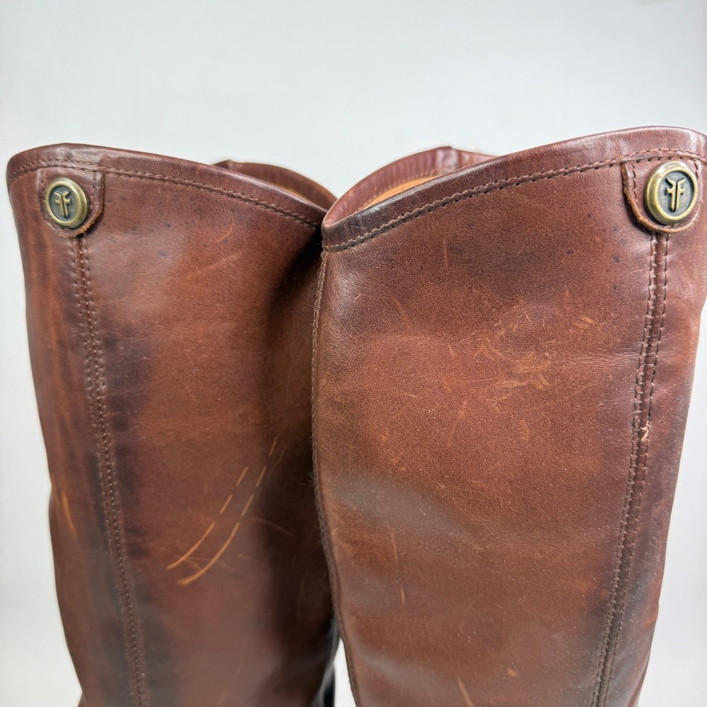 Frye Melissa Button Boots Womens 9 Mahogony Brown Leather Western Cowgirl Boho - Picture 6 of 10